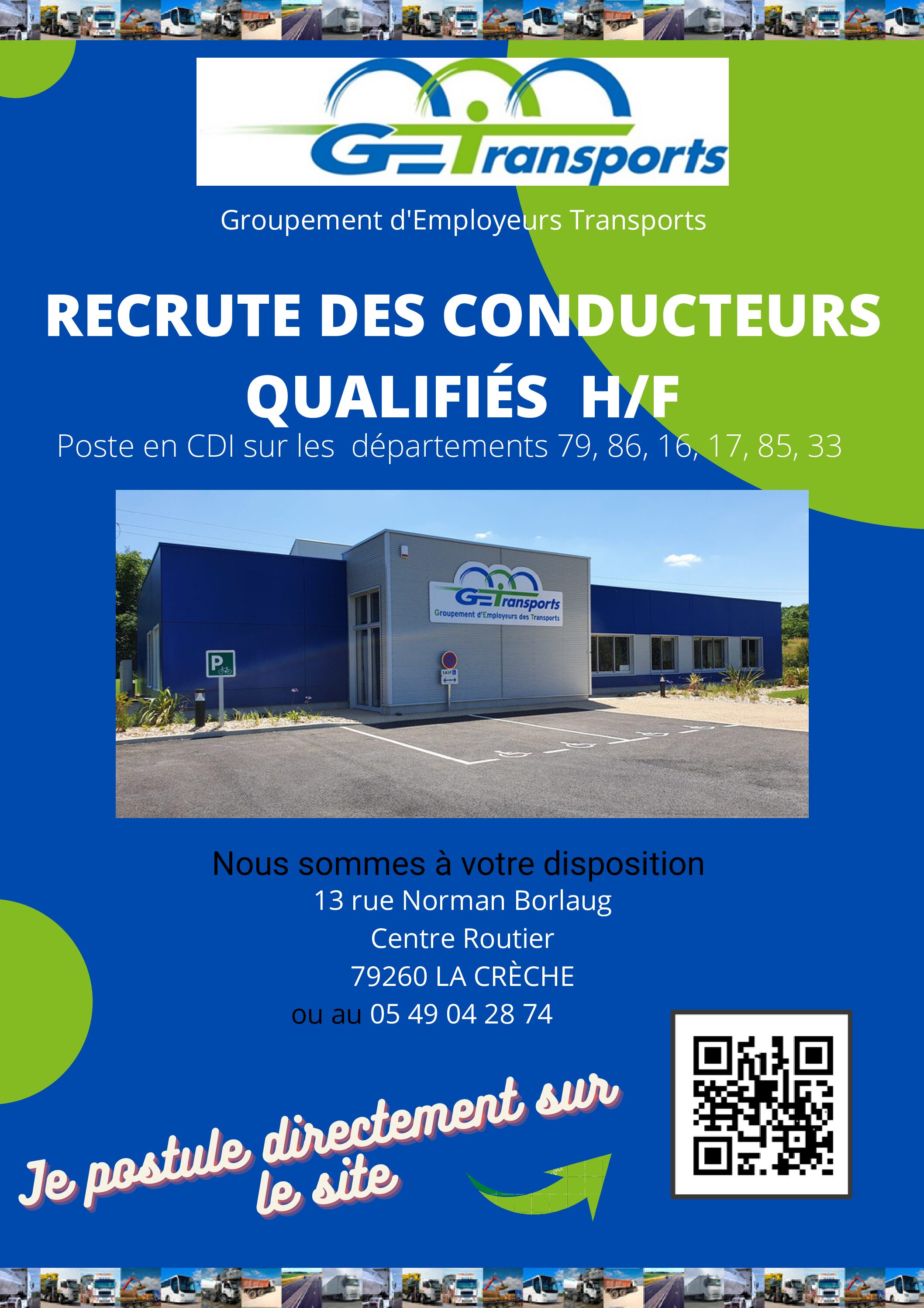 Affiche recrutement de conducteur qualifié - MAJ Août 2022
